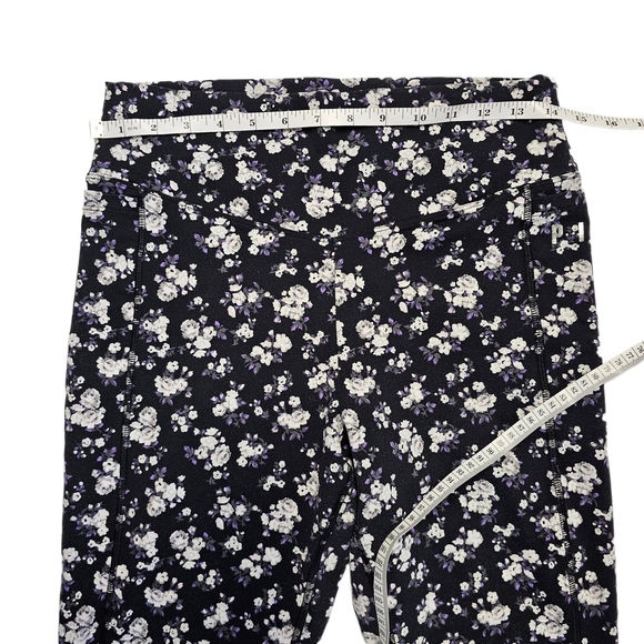 PINK Victoria Secret Leggings Pants 7/8 High Waist Black White Floral Ultimate - Picture 5 of 12